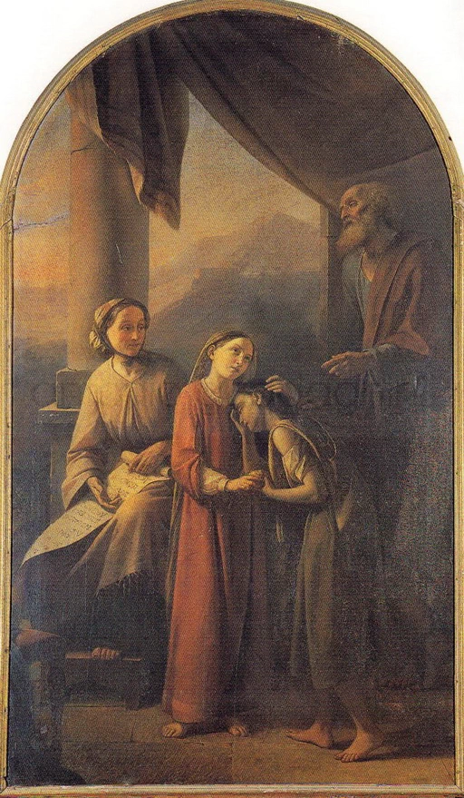 L'educazione di Maria Vergine - 1855, olio su tela cm. 236x136, Chiesa di Sant'Anna, Rovato (BS)